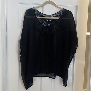 Chic Black Sheer Women's Blouse